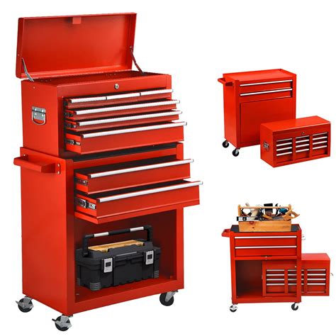 red tool chest on wheels